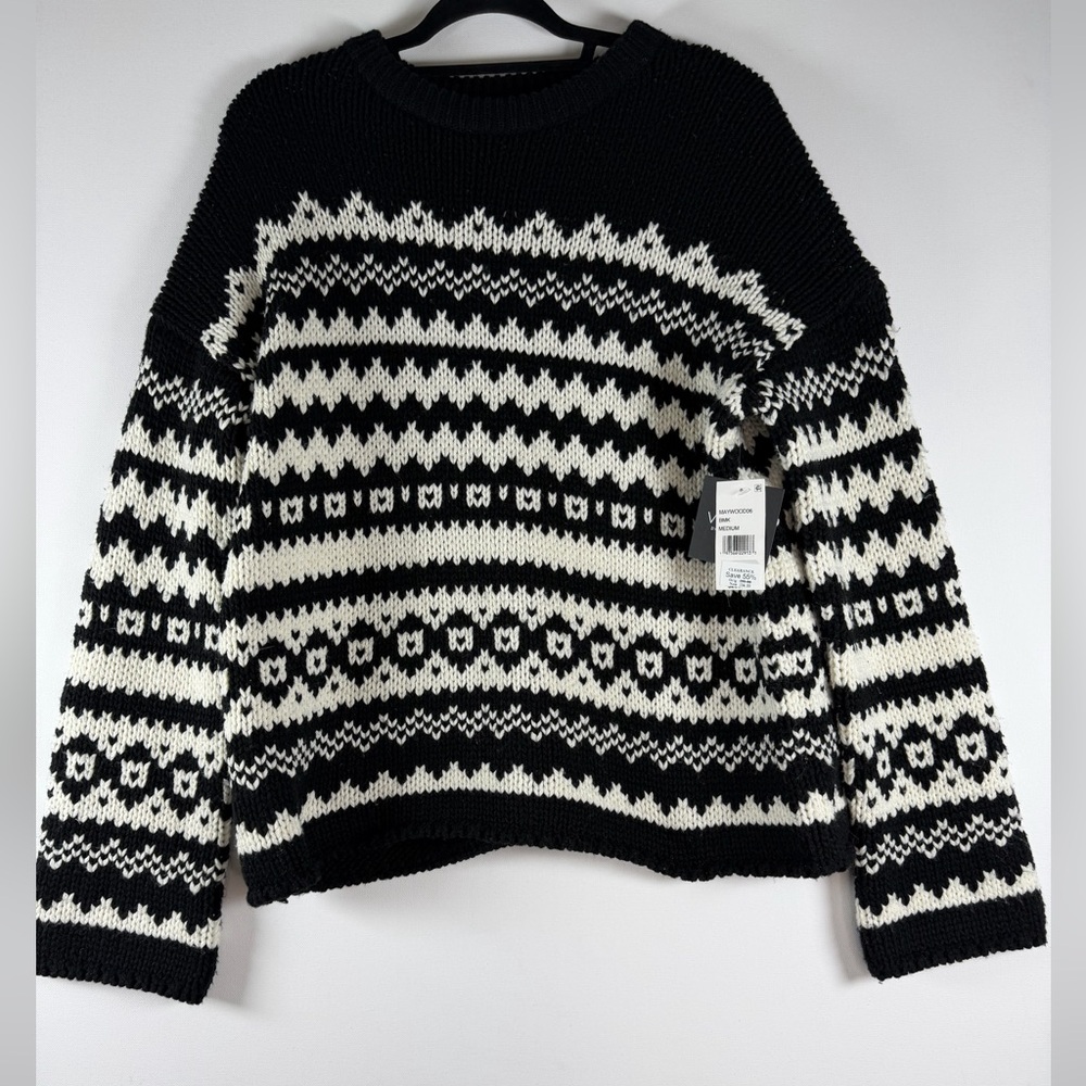 Velvet by Graham & Spencer Women's Maywood Chunky Fair Isle Sweater M - Picture 6 of 12